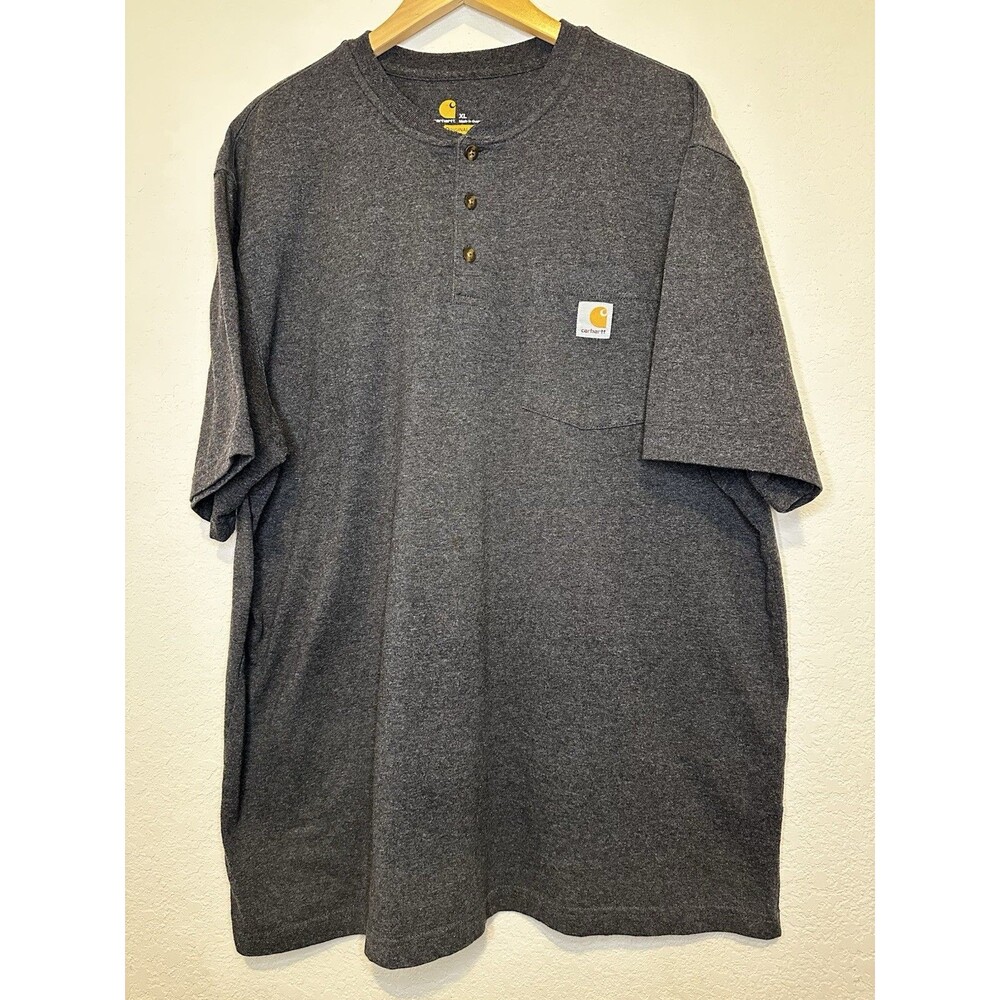 Carhartt Workwear K84 Loose Fit Heavyweight Short-Sleeve Henley T-Shirt Size XL